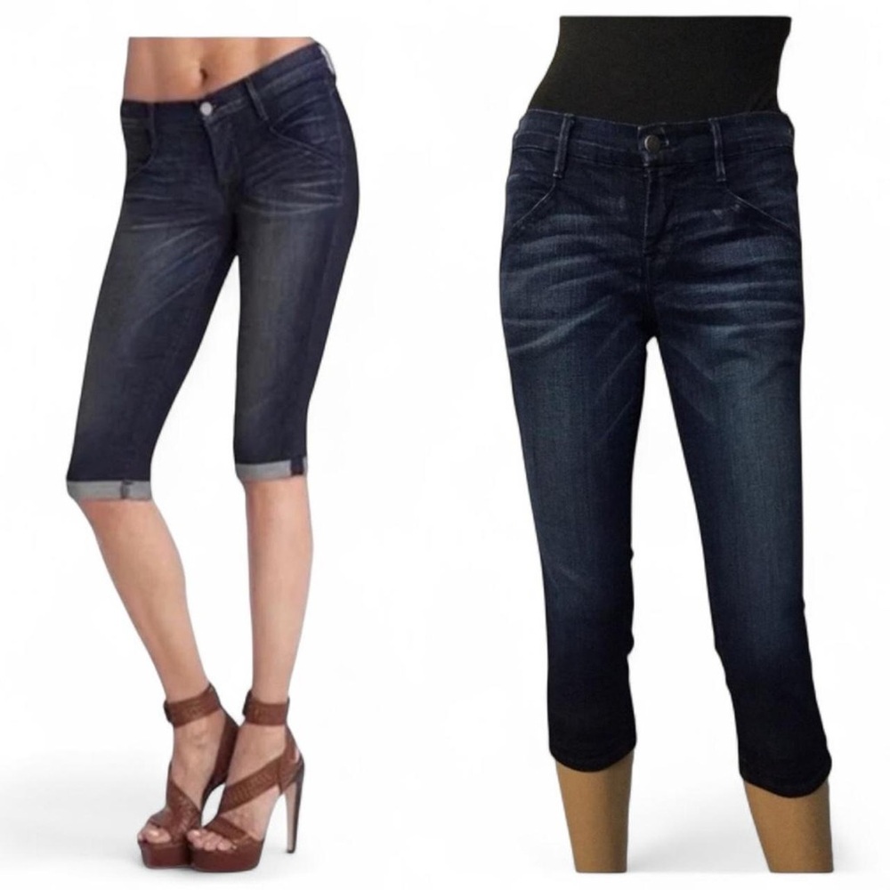J Brand Greaser Cropped Jeans Capri pants Medium Blue Wash Size 28 indigo